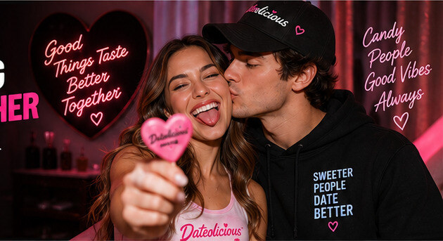 A couple sharing Dateolicious candy